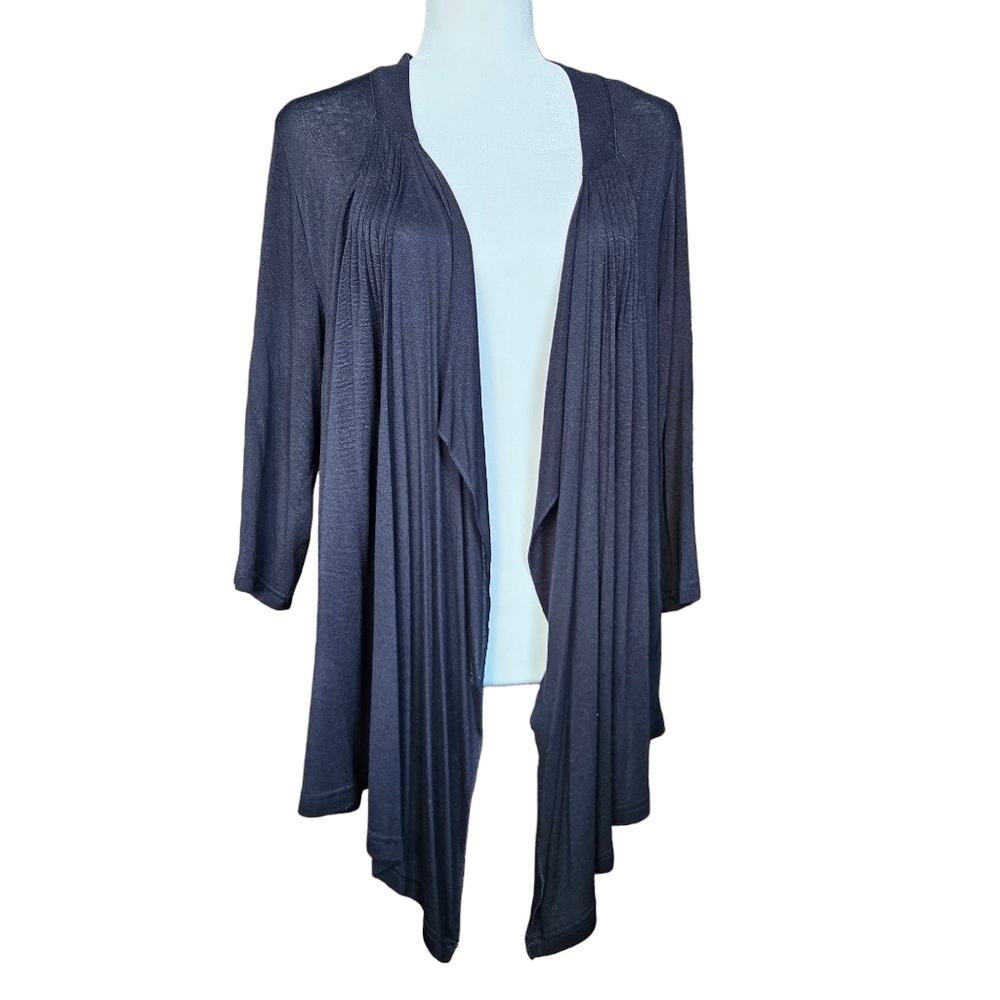 Reitmans viscose light flowy black cardigan open front size 1X